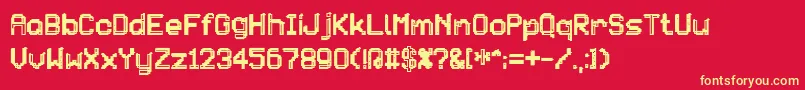 Patchcrack Font – Yellow Fonts on Red Background