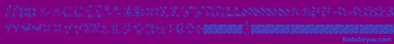 Twinklefingers-Schriftart – Blaue Schriften auf violettem Hintergrund