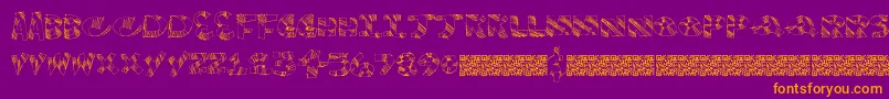 Fonte Twinklefingers – fontes laranjas em um fundo violeta