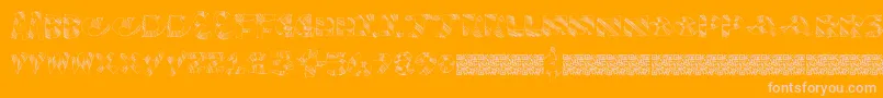 Twinklefingers-Schriftart – Rosa Schriften auf orangefarbenem Hintergrund