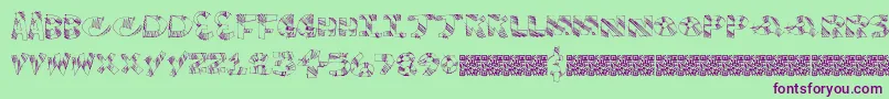 Twinklefingers-Schriftart – Violette Schriften auf grünem Hintergrund