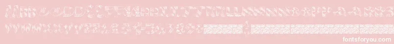 Twinklefingers-Schriftart – Weiße Schriften auf rosa Hintergrund