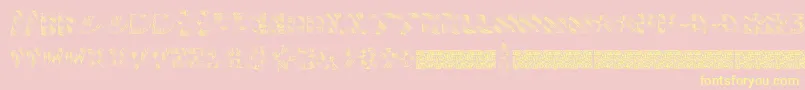 Twinklefingers-Schriftart – Gelbe Schriften auf rosa Hintergrund