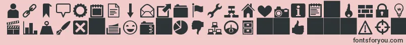 フォントHeydingsIcons – ピンクの背景に黒い文字