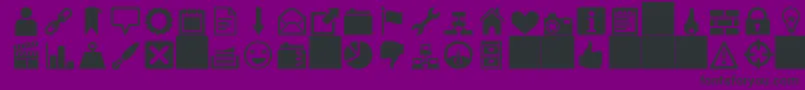 フォントHeydingsIcons – 紫の背景に黒い文字