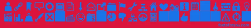 HeydingsIcons Font – Blue Fonts on Red Background