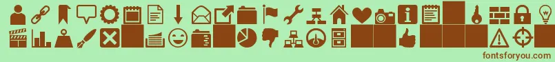 HeydingsIcons Font – Brown Fonts on Green Background
