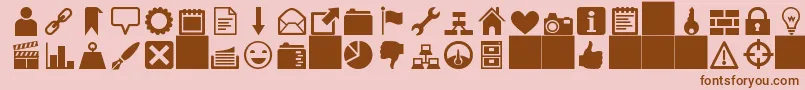 HeydingsIcons Font – Brown Fonts on Pink Background