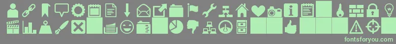 HeydingsIcons Font – Green Fonts on Gray Background