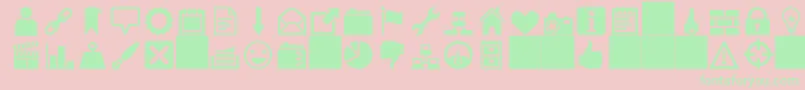 HeydingsIcons Font – Green Fonts on Pink Background