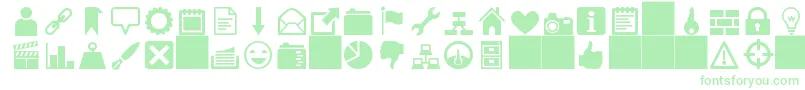 HeydingsIcons-fontti – vihreät fontit valkoisella taustalla