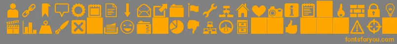 HeydingsIcons Font – Orange Fonts on Gray Background