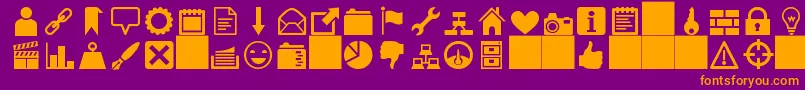 HeydingsIcons Font – Orange Fonts on Purple Background