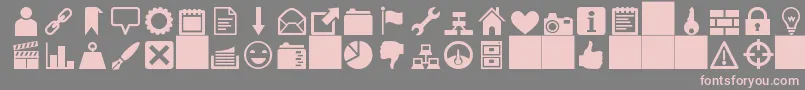 フォントHeydingsIcons – 灰色の背景にピンクのフォント