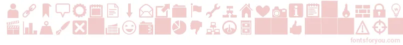 Fonte HeydingsIcons – fontes rosa em um fundo branco
