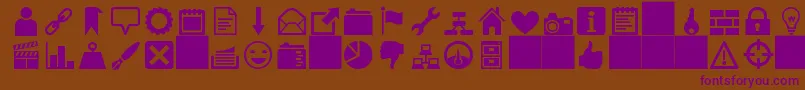 フォントHeydingsIcons – 紫色のフォント、茶色の背景