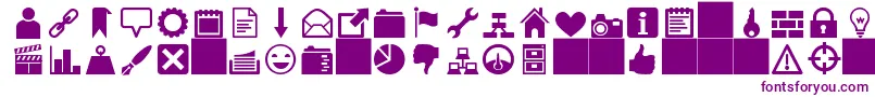 HeydingsIcons-fontti – violetit fontit valkoisella taustalla