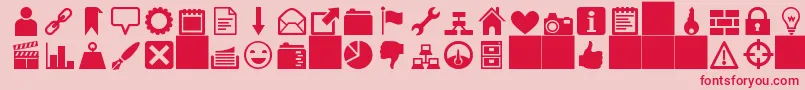 HeydingsIcons Font – Red Fonts on Pink Background