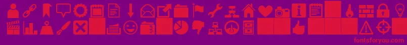 HeydingsIcons Font – Red Fonts on Purple Background