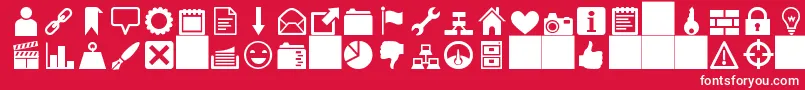 HeydingsIcons Font – White Fonts on Red Background