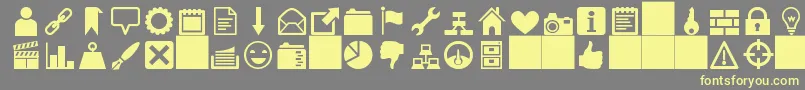 HeydingsIcons Font – Yellow Fonts on Gray Background