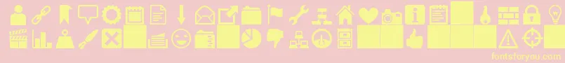 HeydingsIcons Font – Yellow Fonts on Pink Background
