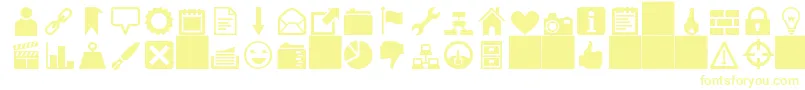HeydingsIcons Font – Yellow Fonts on White Background