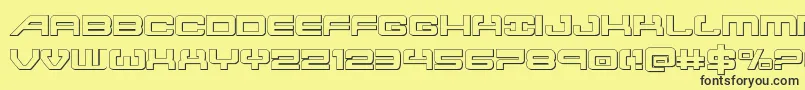 Atlantia3D2 Font – Black Fonts on Yellow Background