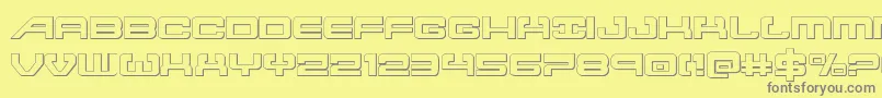 Atlantia3D2 Font – Gray Fonts on Yellow Background