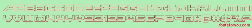 Atlantia3D2 Font – Red Fonts on Green Background