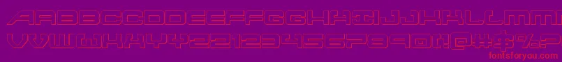 フォントAtlantia3D2 – 紫の背景に赤い文字