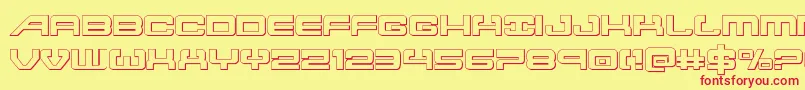 Atlantia3D2 Font – Red Fonts on Yellow Background